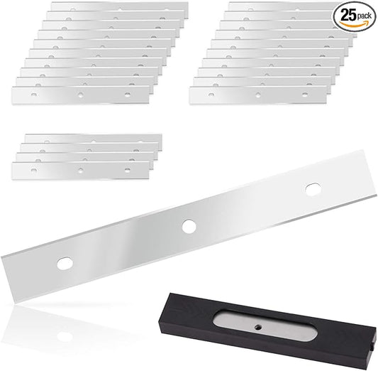 EHDIS 6 inch Razor Blades Paint Scraper Replacement Stainless Steel Blades for Window Scrapers, Double Edged, Pack of 25