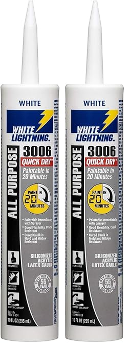 3006 Quick Dry All Purpose Adhesive Caulk White (Pack of 2)