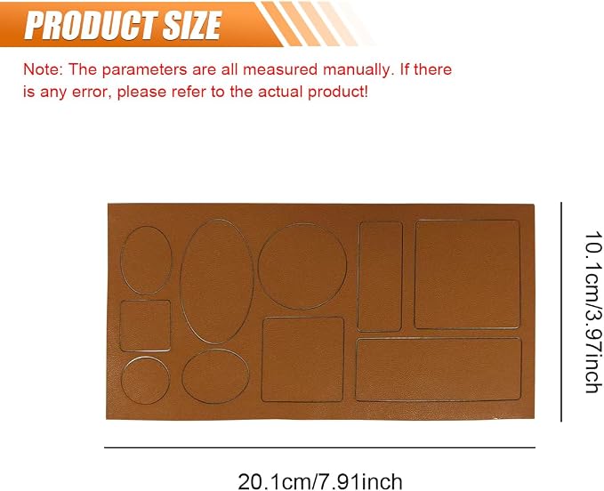 5PCS Car Seat Leather Repair Patch Tape, 8×4 Inch Water-Resistant Self-Adhesive Repair Patches Kit, Automotive Upholstery Fix Accessories for Furniture Couches Chairs (Brown)