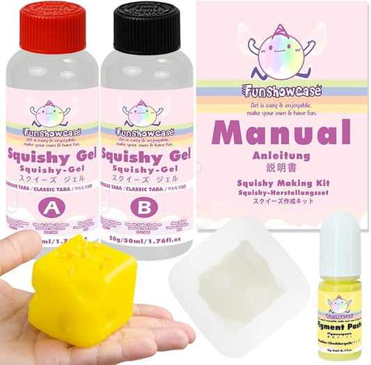 Taba Squishy Maker Squeeze Cheese Cube Silicone Gel Mold Kits Pack