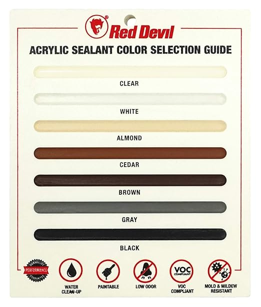 Red Devil 084620 Window & Door Siliconized Acrylic Caulk, Almond, 10.1 oz, Pack of 12, Made in USA