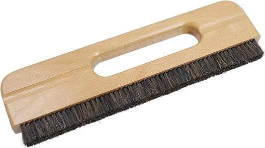 KUMGROT 0.71 Inch Wooden Wall Paper Removal Supplies, Wallpaper Hanging Tool 3-Row Horse Hair Brush with Wood Handle for Tile Grout Cleaning Scrubbing, 1 Pcs Brown Brush (W04)