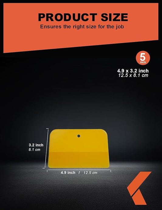 KREFINISH Body Filler Spreaders (Pack of 100) - 5" Yellow Reusable Plastic Spreader for Automotive Fillers, Putties, Glazes, Caulks and Paint