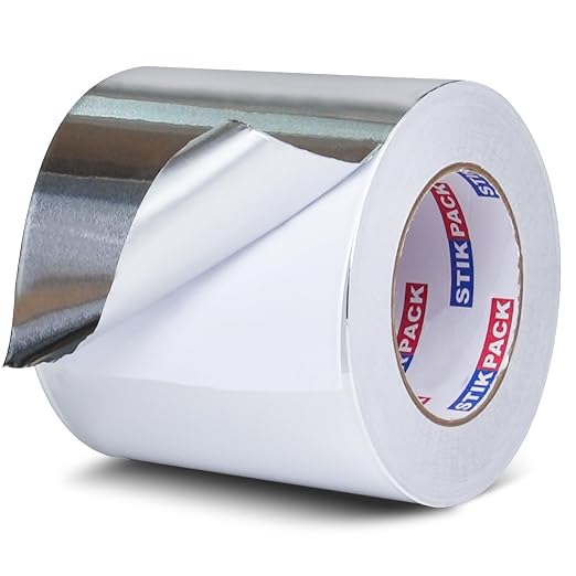 Aluminum Foil Tape 6 inch x 165ft (55 Yards) Heavy Duty HVAC Duct Tape for Ductwork – High Temperature Silver Foil Tape for Insulation, Metal Repair, Exhaust Sealing & Patching