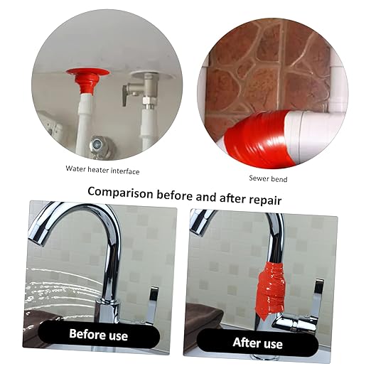 Zerodeko 3pcs Flexible Seal Tape for Pipes Self-Adhesive Repair Tape High-Pressure Leak Sealant for Plumbing Outdoor Use