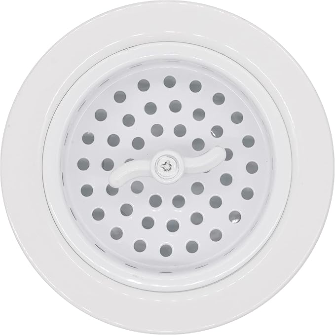 Westbrass A213-50 3-1/2" Wing Nut Twist Style Large Kitchen Sink Basket Strainer, Powder Coat White