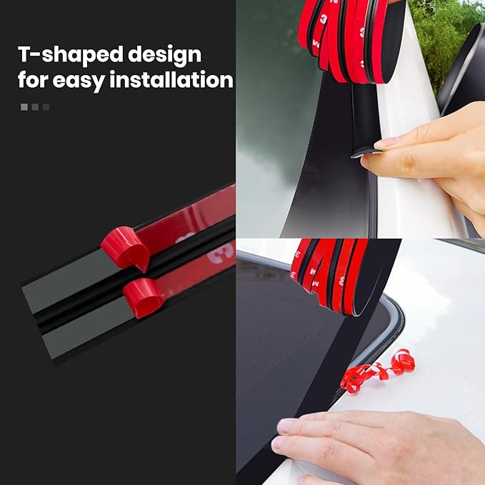 16.4 Ft Windshield Rubber Seal Car Weather Stripping Trim T Shape Sealing Strip for Car Front Rear Windshield(14mm)