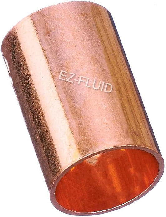 EZ-FLUID Plumbing 1-1/4" C X C LF Copper Slip Coupling Pressure Copper Fitting Without Stop,Sweat Solder Connection for Residential,Commercial. (1 Pack)