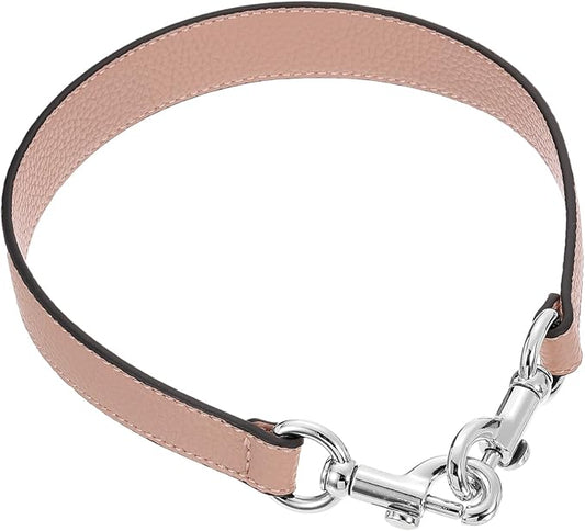 uxcell 19.29 Inch PU Leather Short Bag Strap with Clasp, Purse Handles Handbags Replacement Straps for Clutch Bag Underarm Bags, Pink, Silver Buckle
