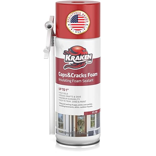 Kraken Bond Gaps & Cracks Expanding Foam Sealant - (1x12oz) High Expansion Polyurethane Spray Foam for Window & Door, Straw Use Waterproof High Yield Gap Filler - 1 Pack