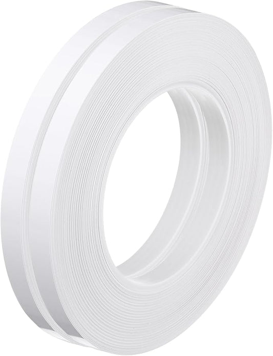 HARFINGTON 2Pcs Floor Tiles White Foil Lines Metallic Mirror Tape 0.39" x164 Ft Self Adhesive Decor Floor Wall Seam Sticker Waterproof Gap Sealing Tape for Kitchen Bathroom Cabinet