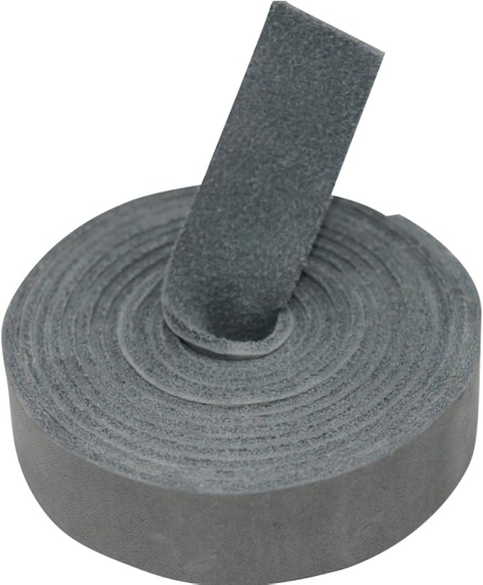 Leather Strap for Crafts & Jewelry | 72 Long × 5/8" Wide × 1/8" Thick (7-8oz) | Genuine Leather Strips for Crafts, Projects or Repairs - Smokey Gray | 3-Pack