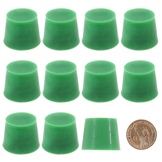 Hilitchi Silicone Rubber Plug Kit Tapered Stopper Silicone Plugs for Powder Coating Painting Anodizing Plating Vacuum Test Plugging Hydraulic Fuel and Oil Lines (Large Green-10 Pcs, 1 1/16”×1 1/4”)