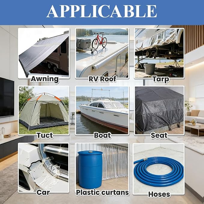 Inflatable Patch Repair Kit,Waterproof TPU Pool Repair Tape, Heavy Duty Repair Patch,Clear Vinyl Patches for Bounce House, Pool, Tent, Leather, Canvas, Canopy, Pool Floats, Air Mattress,5 Inch x 5FT