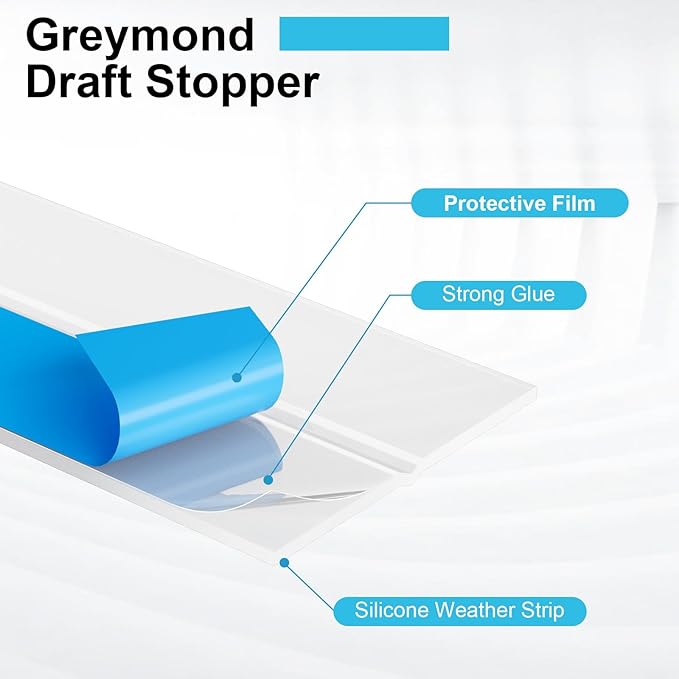 Thickened Weather Stripping Door Seal, Gap Seal for Frame and Gaps Draft Stopper,Glass Shower Door Sweep, Clear, 20 Feet x 3 Inch