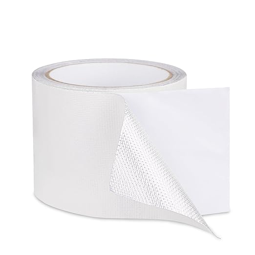 RV Awning Repair Tape Heavy Duty Waterproof Tent Repair Tape for Tarp, Parasol, Canopy, Car and Boat Covers, Underbelly Repair Patch Kit Outdoor UV proof Fabric Repair Patch Kit White (3 in x24.6ft)