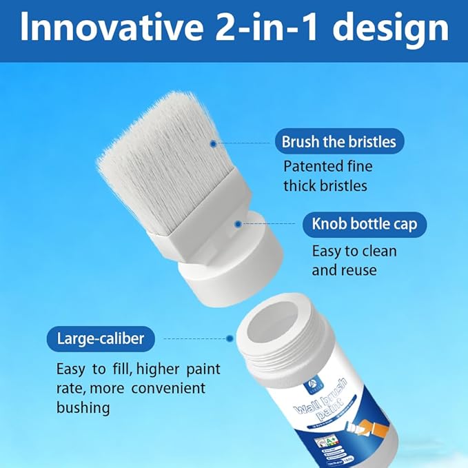Brush Latex Paint Wall Repair Tool (180g, White) Strongly Covers Cracks and Graffiti