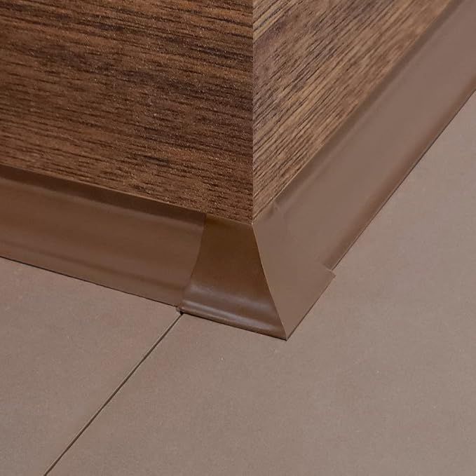 InstaTrim Outside Corners - 10 Dark Brown 3/4" Wide Caulk Strip Outside Corner Pieces - Trim for Outside Corners - Paintable