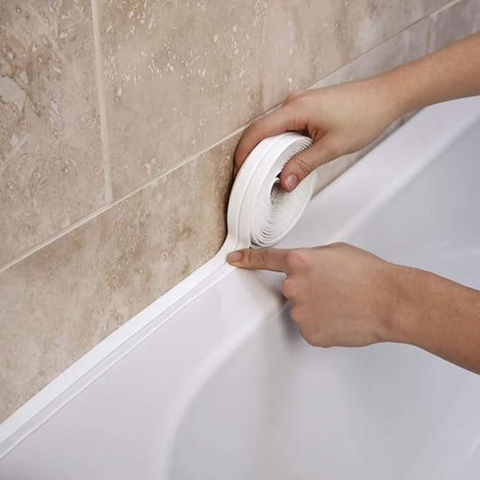 Caulk Strip Tape, Waterproof Dustproof PVC Self Adhesive Caulking Sealing Tape for Kitchen Sink Toilet Bathroom Shower Bathtub Wall(0.86" x11',White)