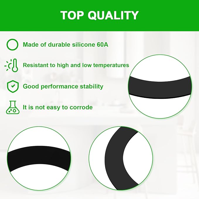 Garbage Disposal Silica Gel Sink Seal Accessory 80032, FLG-Seal Putty-Free, Sink Flange Gasket, for Kitchen Sink Drain (3 Pcs)