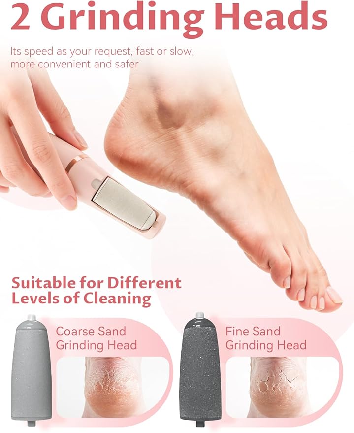 Callus Remover, Upgraded 3rd Electric Callus Removers for Feet, Foot File Callus Remover Pedicure Tools with 2 Speeds, for Dry/Calluses/Cracked/Hard Skin - Soft Smooth Skin (10 Heads)