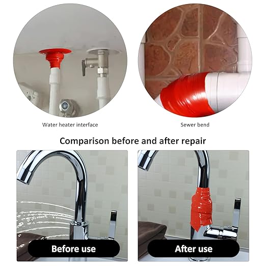 Cabilock 2pcs Seal Tape Repair Tape for Pipe Leak Fixing High-Pressure Self-Adhesive for Home Use Compatible