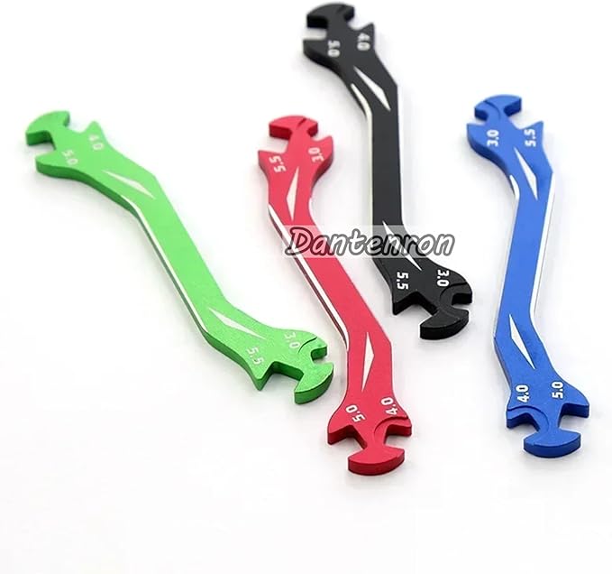 RC Multi-Function Wrench Turnbuckle Nut Ball Joint Remover 3mm 4mm 5mm 5.5mm Universal Repair Tool Aluminum Alloy for 1/10 1/8 1/24 Crawler Truck Off Road Car Boat Drone Airplane (Blue)