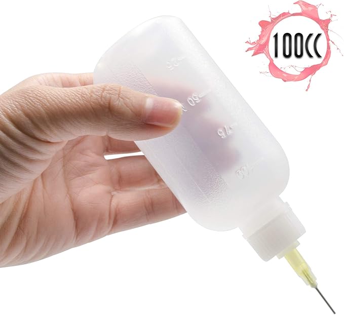 FJNATINH Precision Tip Applicator Bottle, Mini Glue Squeeze Bottle with Brush Tip for Oil, Wood Glue, Craft Glue, Paint, Crafting Fine Dispenser