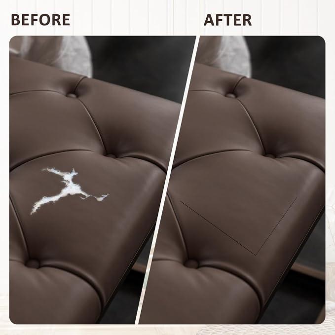 AOOTOOLINK Leather Repair Patch 17X316 Inch Self Adhesive Leather Repair, Large Leather Repair Tape for Couches, Furniture, Car Seats, Cabinets, Sofa, Handbags (Coffee, 17X316 Inch)