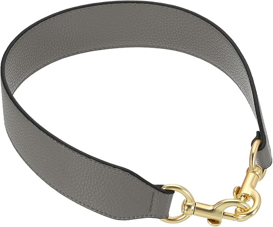 uxcell 22.83 Inch PU Leather Short Bag Strap with Clasp, Purse Handles Handbags Replacement Straps for Clutch Bag Crossbody Underarm Bags, Grey, Light Gold Buckle