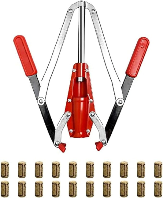 FastRack Double Lever Corker for Wine Bottles | Wine Bottle Corker with 20 Pcs Wine Corks | #8 Agglomerated corks Durable, Dual-Lever Design for Consistent Sealing | 14" Height – Made in Portugal
