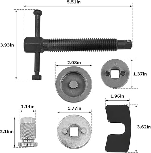 Bittwee Car Brake Piston Wind Back Tool, 5PCS/Set Brake Caliper Piston Rewind Tool, Auto Rear Brake Pad Wind Back Tool, Brake Caliper Wind Back Tool for Replacement of Rear Brake Pad