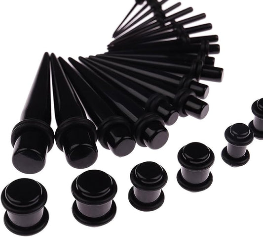 JieyueJewelry 50/54 Pieces Ear Stretching Kit 14G-00G Acrylic Tapers and Plugs + Silicone Tunnels - Ear Gauges Expander Set Body Piercing Jewelry