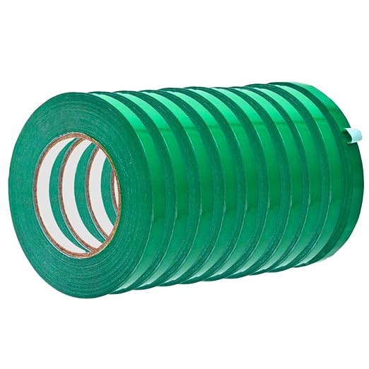 WOD Dark Green Produce Poly Bag Sealing Tape, 1/2 inch x 180 yds. (Pack of 10) for Packaging and Sealing of Meat, Gifts, or Ice Bags BSTC24PVC