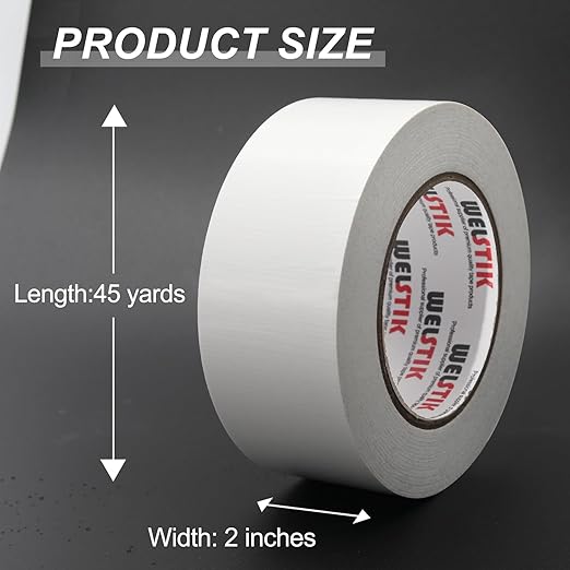 WELSTIK Professional Grade Duct Tape,Winking Tape,Waterproof Duct Cloth Fabric for Photographers,Repairs, DIY,Crafts,Indoor Outdoor Use(2 Inch X 45 Yards,White)