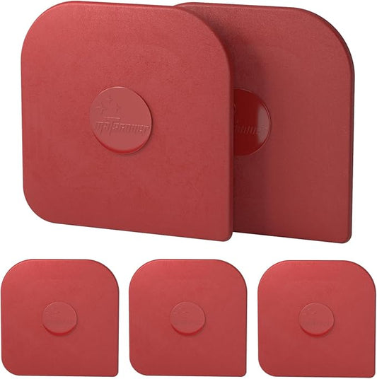 Pan Scraper, 5 Pcs Pot Scraper Plastic, Pot Scraper Non Scratch for Cast Iron, Pot and Pan Cleaning, Sturdy Scraper Kitchen Tool, Red