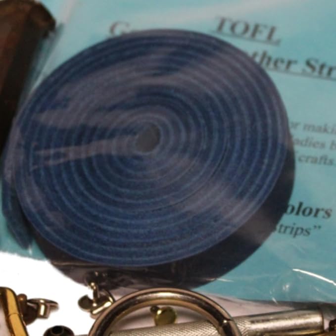 Leather Strap for Crafts & Jewelry | 72 Long × 5/8" Wide × 1/8" Thick (7-8oz) | Genuine Leather Strips for Crafts, Projects or Repairs - Blue | 2-Pack