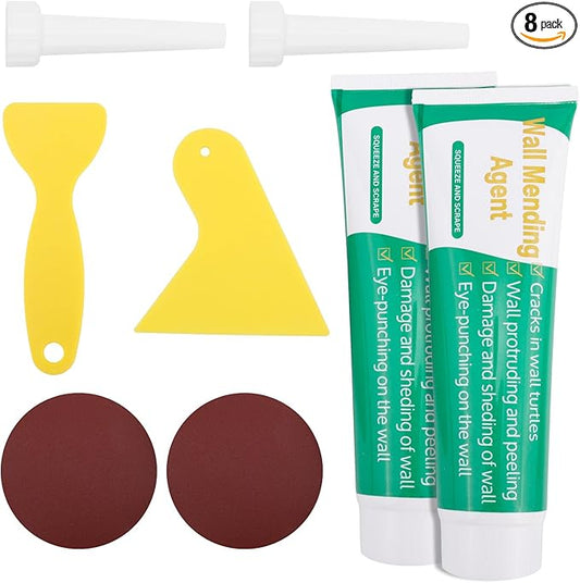 Drywall Repair Kit, Wall Mending Agent with Scraper Sandpaper & Nozzle Extender Spackling Filler for Holes Cracks Walls & Ceilings