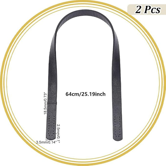 PH PandaHall 1 Pair(2pcs) Imitation Leather Purse Handles 23” Sew On Bag Handles Purse Handbags Strap Replacement for Purse Handbag Shoulder Crossbody Tote Bag Making Supplies, Black