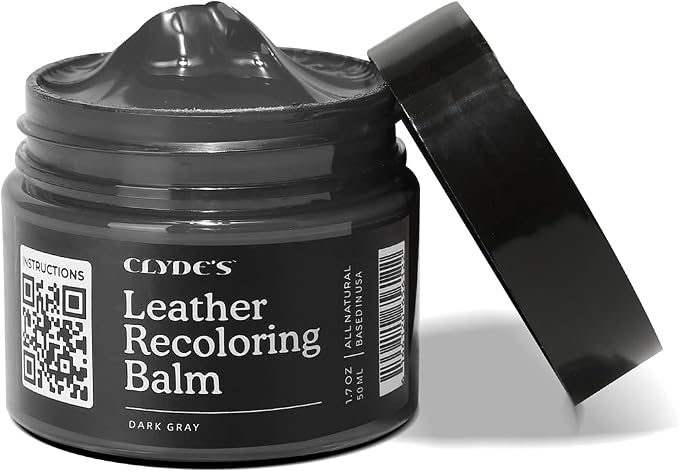 Clyde's™ Leather Company Leather Recoloring Balm – Color Restore & Scratch Repair Kit for Faded Leather Furniture, Car Seats, Sofa & Vinyl | 23 Colors | Non-Toxic Dye