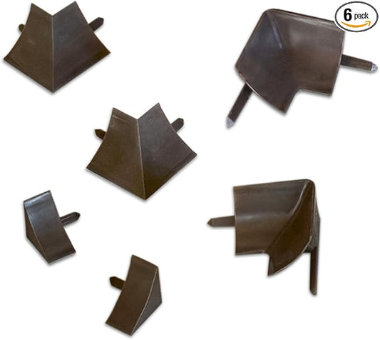 InstaTrim Corner & End Caps - Six Bronze 3/4" Wide Trim Corner and End Pieces - Finishing Caps for Corners & Exposed Ends, House Renovation Corners