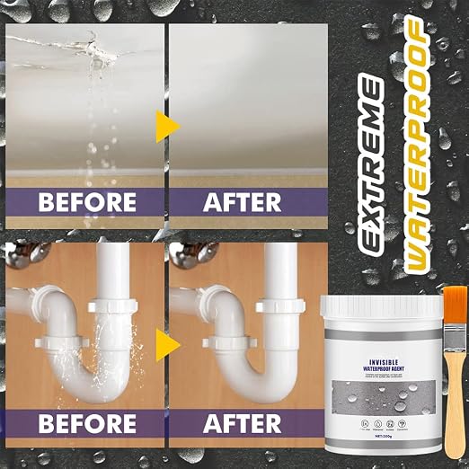 Waterproof Anti-Leakage Agent, Super Invisible Waterproof Transparent Anti-Leaking Insulation Sealant, Multi-Surface Leak Repair Coating Strong Bonding Sealant (300ml)