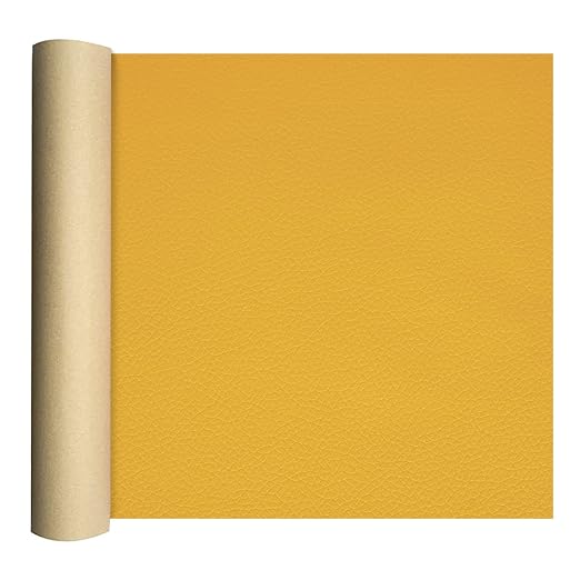 Oversized Leather Repair Tape, Adhesive Repair for Leather,17.7 x 78.8inches, for Sofas, car Seats, Furniture, Bags, Jackets, Armchair Tear Repair Patches (Yellow)