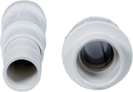 Midline Valve 567SD112 Heavy Duty PVC Repair Coupling; Expandable Pipe Fitting; 1-1/2 in.; White Plastic
