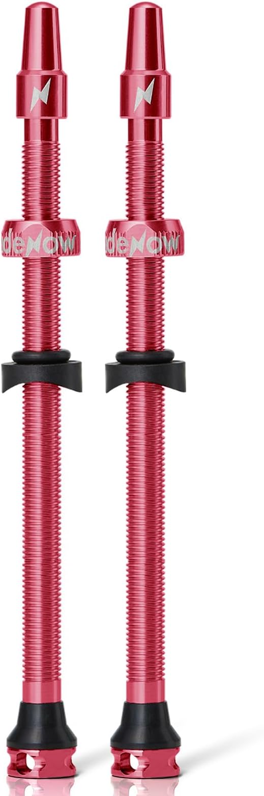 RideNow Tubeless Valve Stems, 110mm Presta Tubeless Tire Valve Stems, Super Light Alloy Tubeless Valve, Multiple Color and Size Options(Pair), Pink