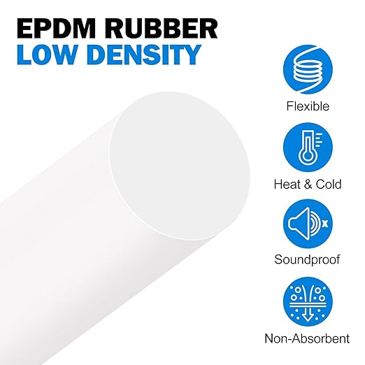 MYFAMIREA 20FT Backer Rod 5/8 Inch EPDM Rubber Caulk Saver Weather Strip Seal Concrete Expansion Joint Filler for Gaps and Joints, White