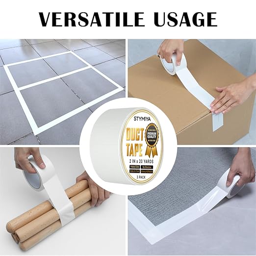 Yellow Duct Tape Heavy Duty: Wide Waterproof Outdoor Duck Furniture Repair Tape Bulk - Strong Adhesive Weather UV Resistant No-Residue Masking Tapes Patterns Variety Pack (3, Yellow)
