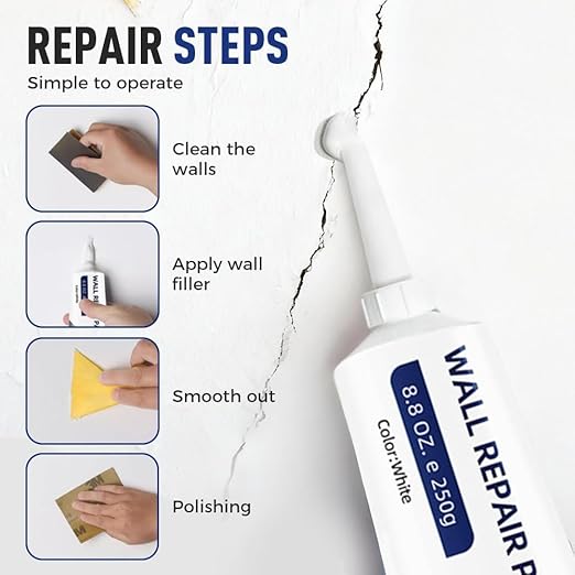2026 New Drywall Patch Repair Kit with Scraper, Wall Mending Agent White Spackle Wall Repair Paste Wall Repair Agent Tile Gap Filler for Holes Cracks Nail Holes, Dents Small Damage (1 PCS)
