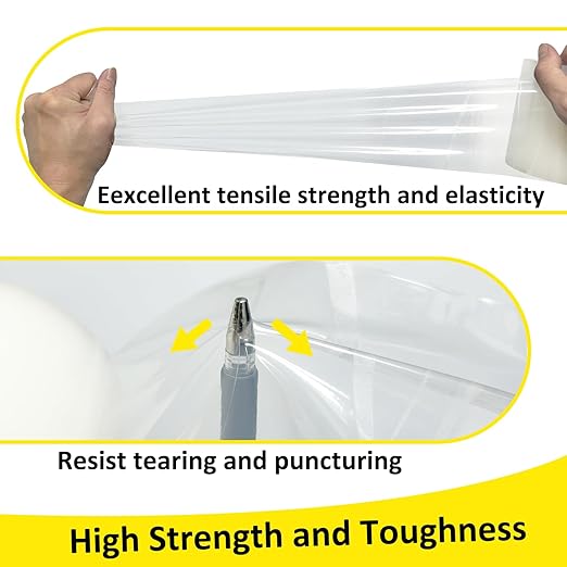 Greenhouse Repair Tape, 6 mil 4" x 165' Greenhouse Tape, Heavy Duty UV Resistant Clear Greenhouse Sheeting Coverings Film Tape for Seaming and Sealing (4" x 165')