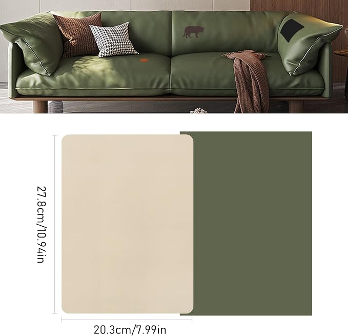 SYLVASS Self Adhesive Leather Repair Patches for Couch, Sofas, Furniture, Car Seats, Office Chairs, Pack of 2 Light Beige